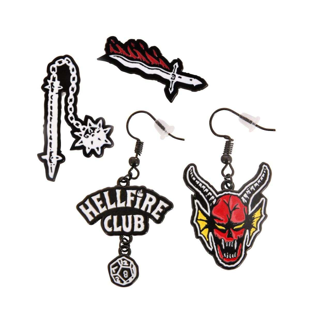 Productafbeelding Stranger Things - Hellfire Club Oorbellen 3-delige Set