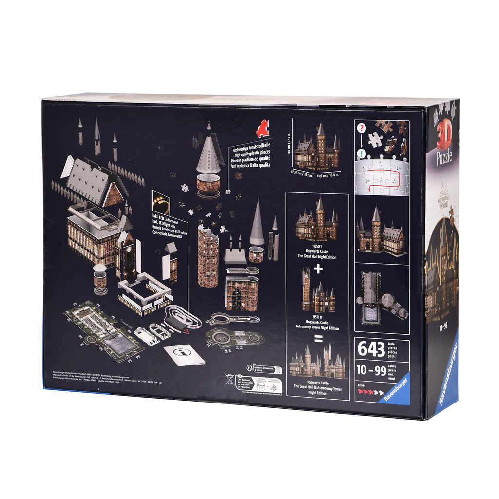 Productafbeelding Zweinstein Kasteel De Grote Zaal 3D Puzzel met Verlichting - Harry Potter