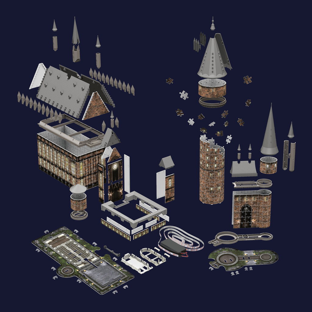 Productafbeelding Zweinstein Kasteel De Grote Zaal 3D Puzzel met Verlichting - Harry Potter