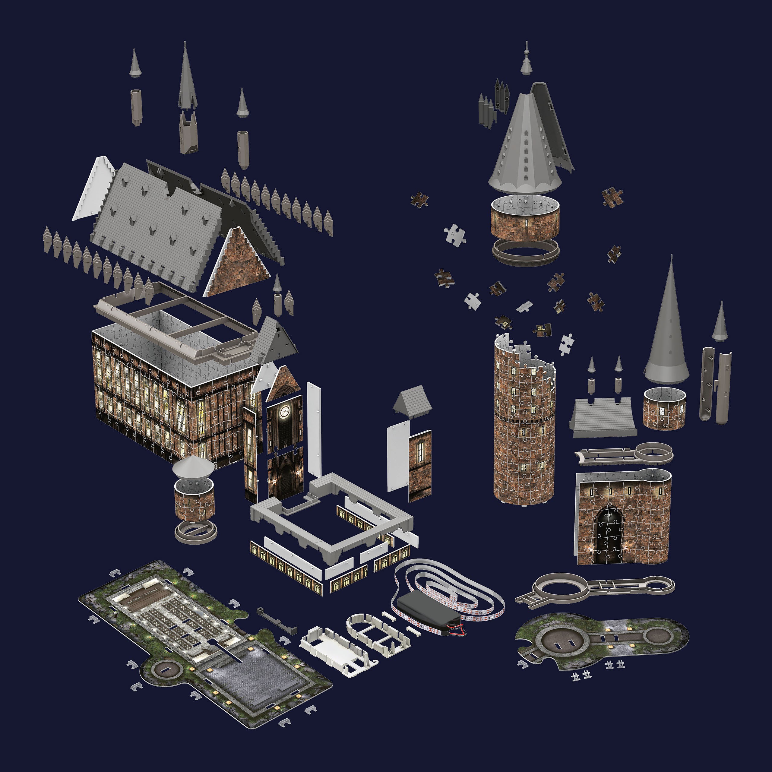Productafbeelding Zweinstein Kasteel De Grote Zaal 3D Puzzel met Verlichting - Harry Potter