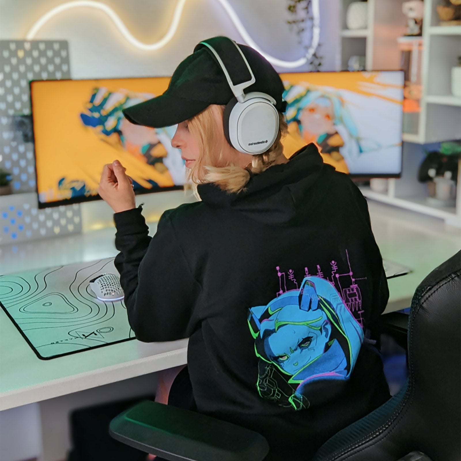 Productafbeelding Cyberpunk Edgerunners - Rebecca Neon Hoodie zwart