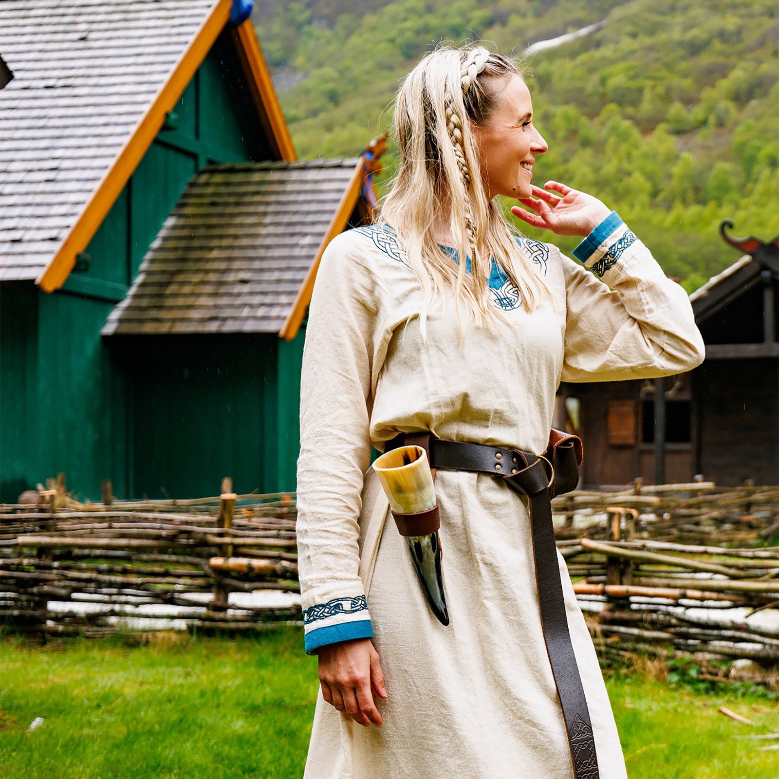 Productafbeelding Viking Jurk Lagertha Beige-Blauw