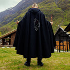 Product image Medieval Cloak Alpha with Wolf Embroidery black