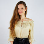 Productafbeelding Middeleeuwse Blouse Korte Mouw Vera hennep