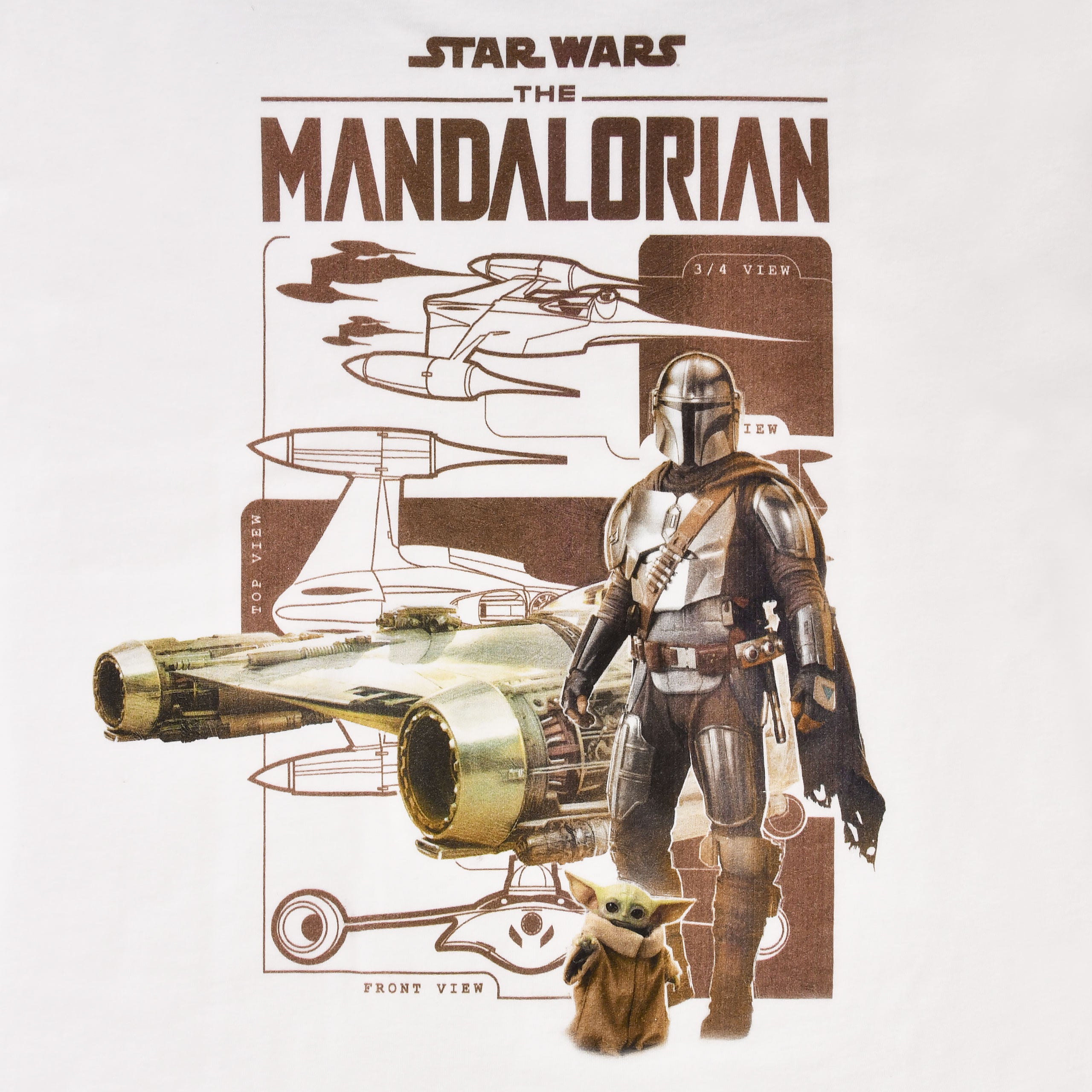 Productafbeelding Grogu en Mandalorian T-shirt wit - Star Wars The Mandalorian