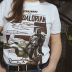 Productafbeelding Grogu en Mandalorian T-shirt wit - Star Wars The Mandalorian