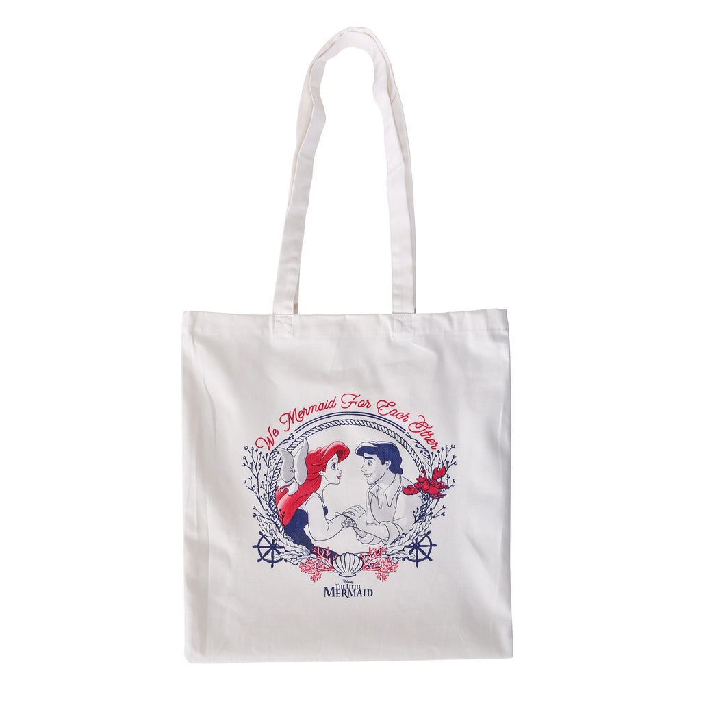 Productafbeelding Ariël - We Mermaid for Each Other jute tas wit