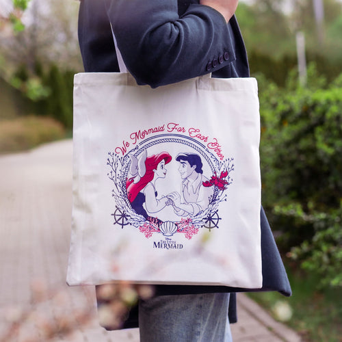 Productafbeelding Ariël - We Mermaid for Each Other jute tas wit