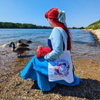 Productafbeelding Ariël - We Mermaid for Each Other jute tas wit