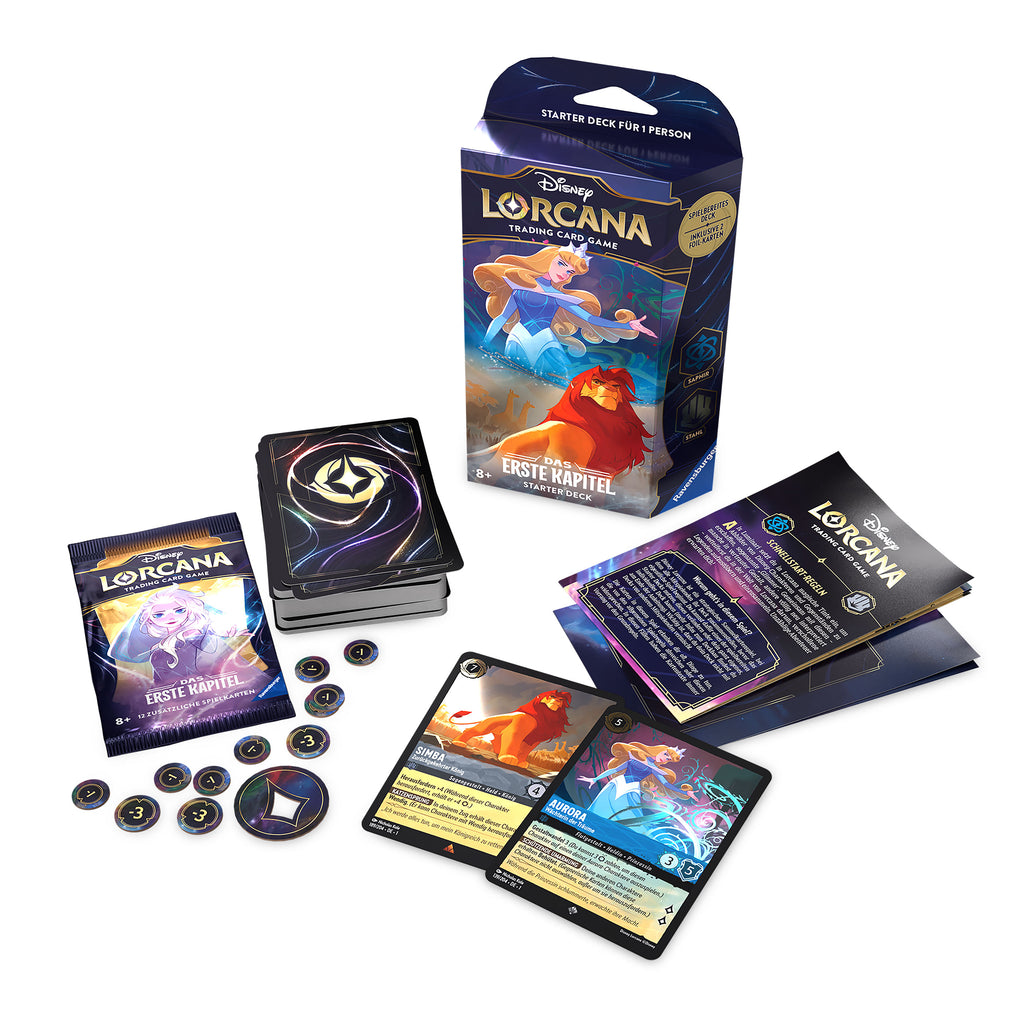 Productafbeelding Disney Lorcana Saffier en Staal Starter Set - Het Eerste Hoofdstuk Trading Card Game