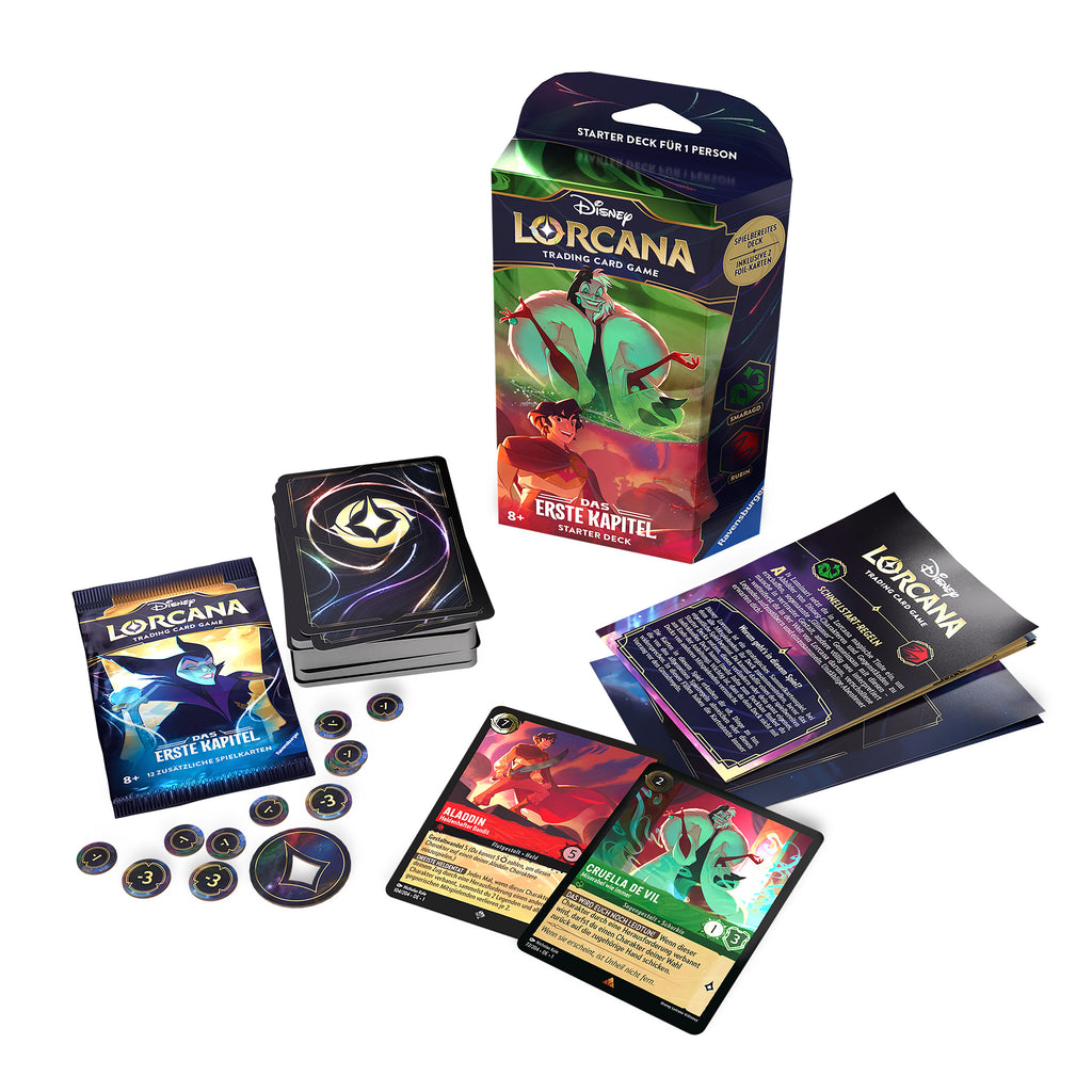 Productafbeelding Disney Lorcana Smaragd en Robijn Starterset - Het Eerste Hoofdstuk Trading Card Game