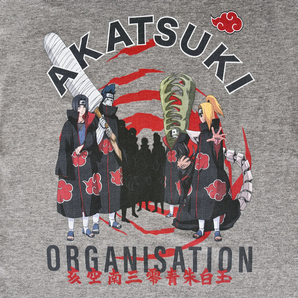 Productafbeelding Naruto Shippuden - Akatsuki Organisatie T-Shirt grijs