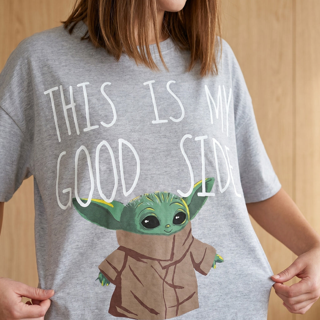 Productafbeelding Grogu Good Side Oversize T-shirt Wit - Star Wars The Mandalorian