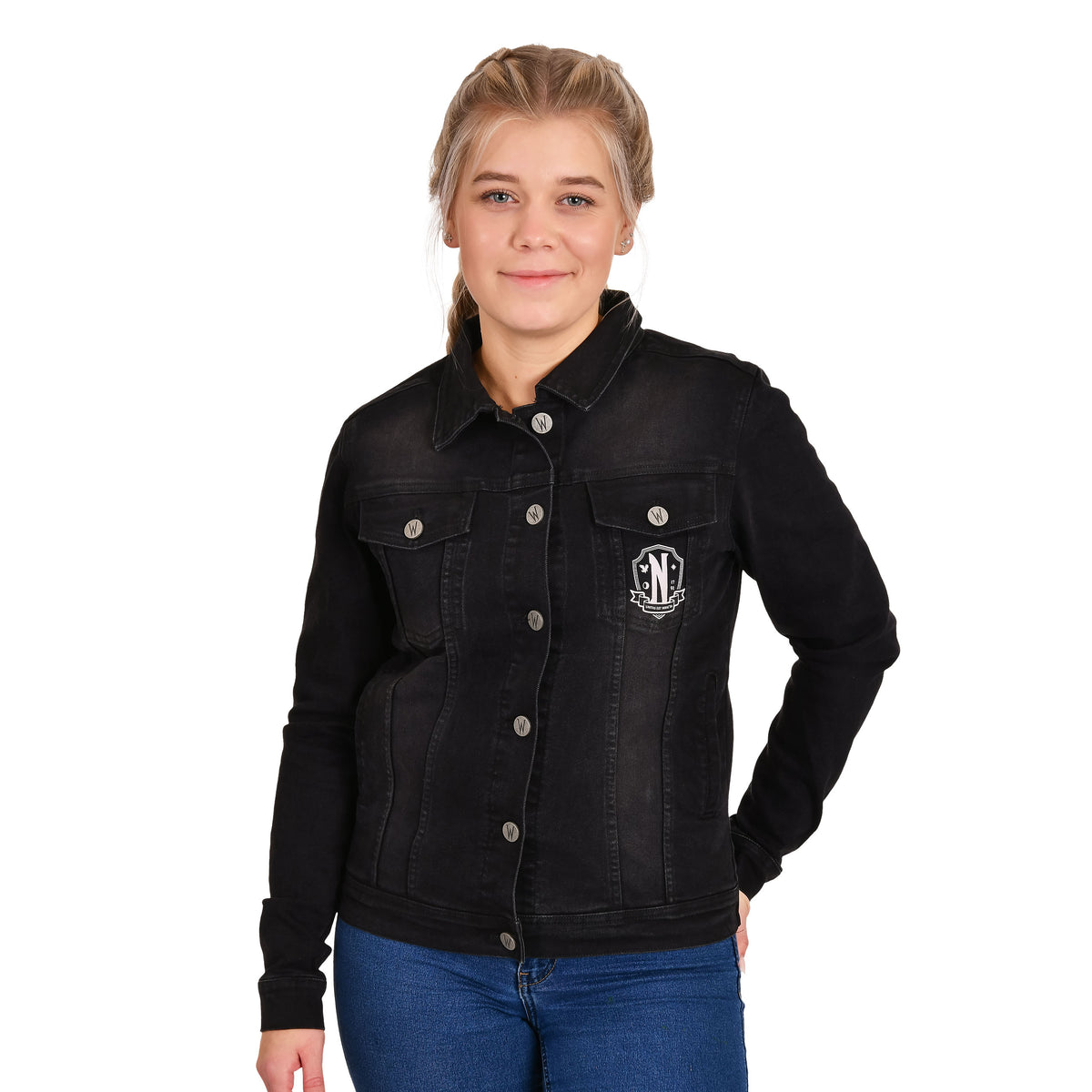 Productafbeelding Wednesday - Nevermore Academy Spijkerjack Zwart
