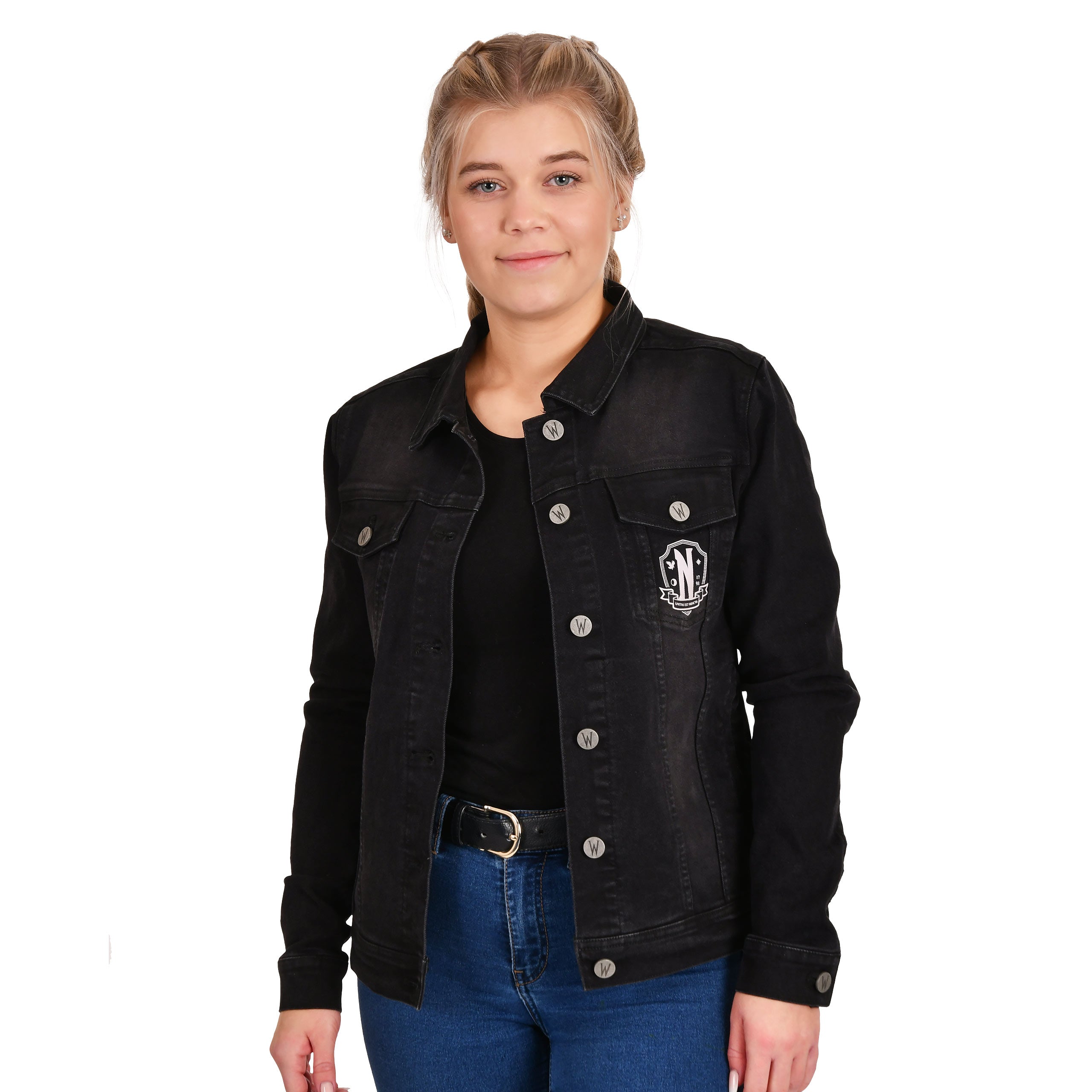 Productafbeelding Wednesday - Nevermore Academy Spijkerjack Zwart