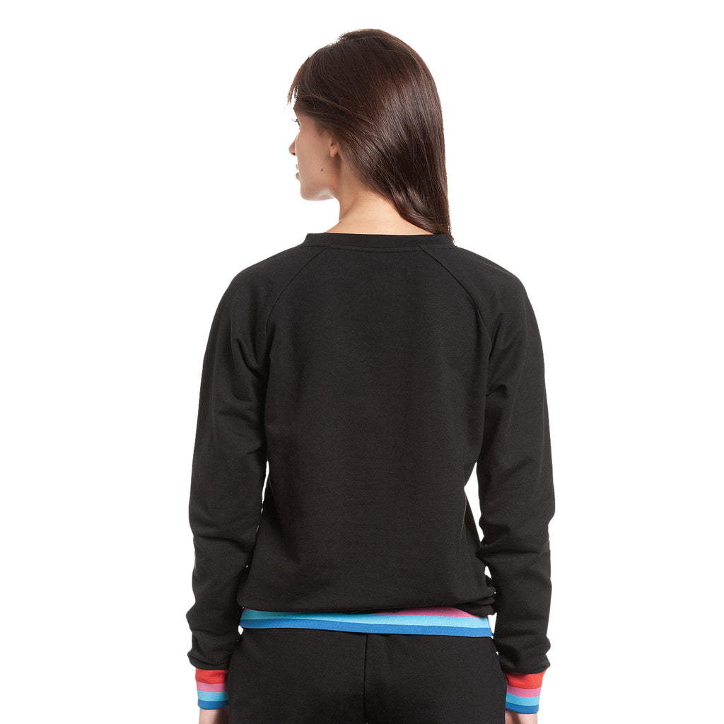 Productafbeelding Lilo & Stitch - Rainbow Stitch Sweater Dames zwart