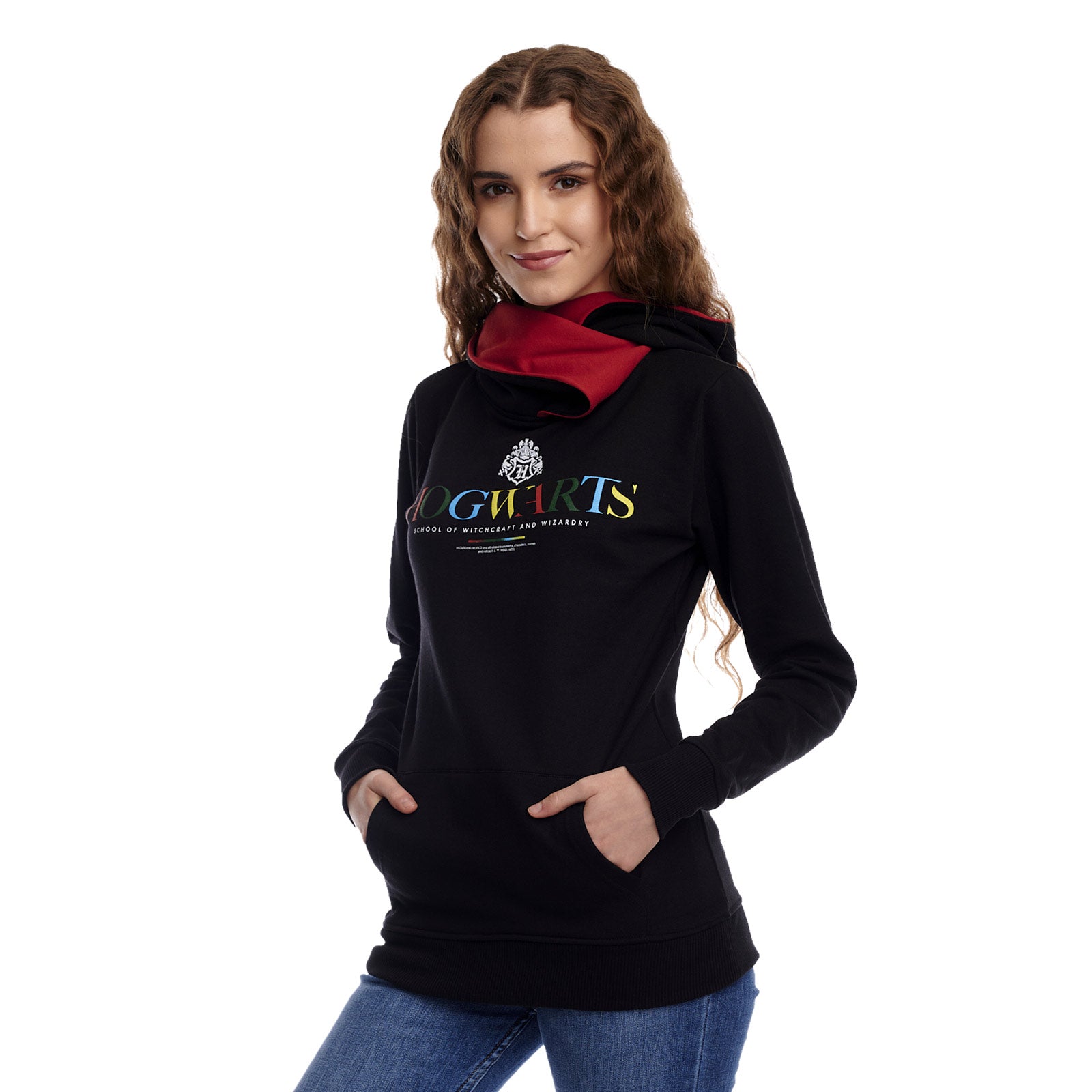 Productafbeelding Hogwarts Hoodie met Sjaalkraag Zwart - Harry Potter