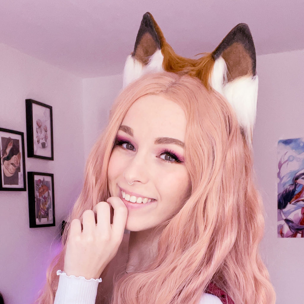 Productafbeelding Kitsune Oren wit-bruin