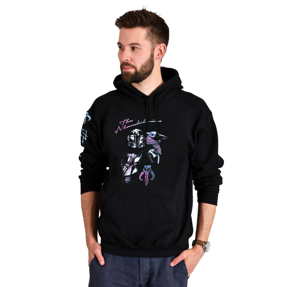 Productafbeelding Mando en Grogu Hoodie zwart - Star Wars The Mandalorian