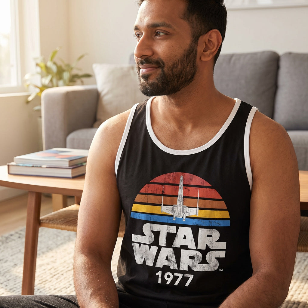 Productafbeelding Star Wars van 1977 Distressed Tanktop zwart