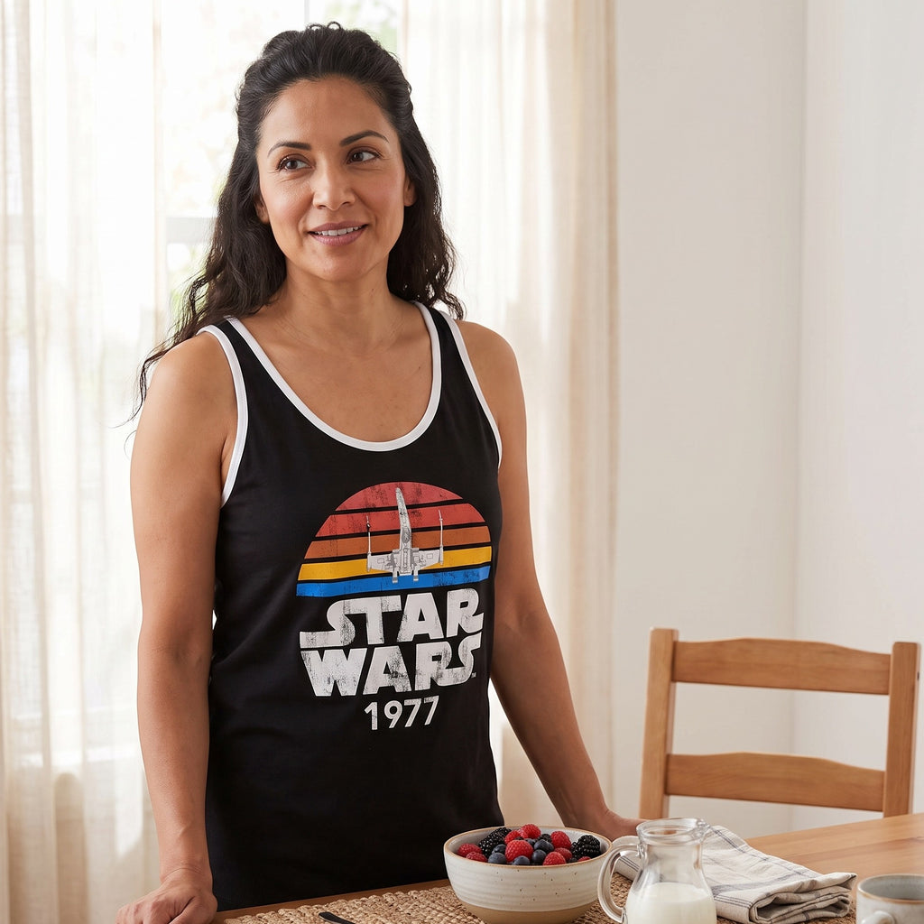 Productafbeelding Star Wars van 1977 Distressed Tanktop zwart