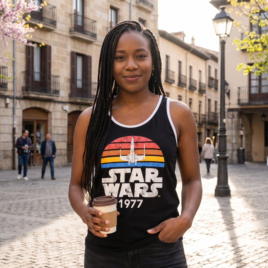 Productafbeelding Star Wars van 1977 Distressed Tanktop zwart