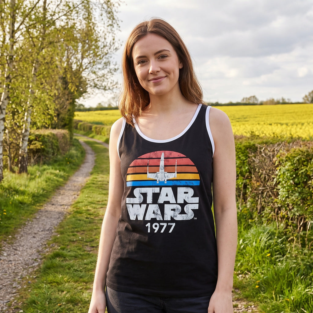 Productafbeelding Star Wars van 1977 Distressed Tanktop zwart