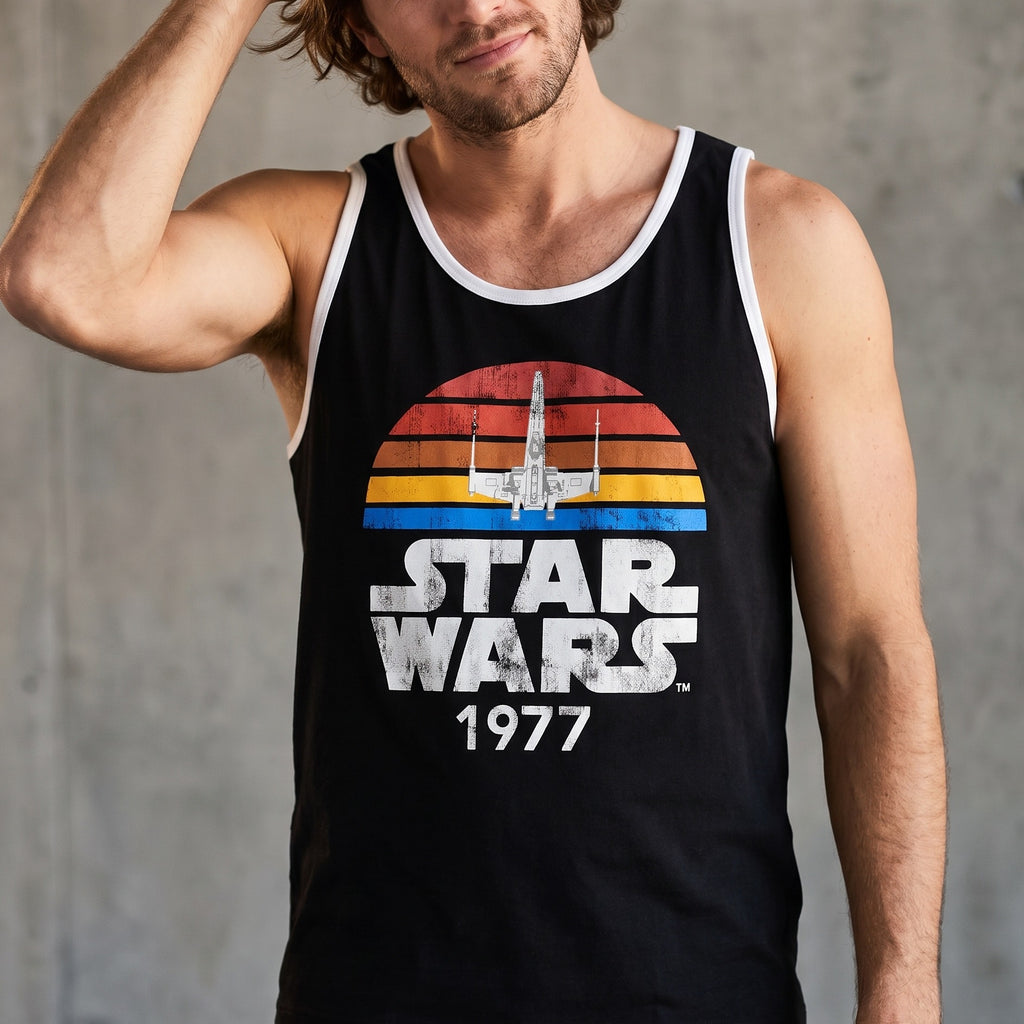 Productafbeelding Star Wars van 1977 Distressed Tanktop zwart