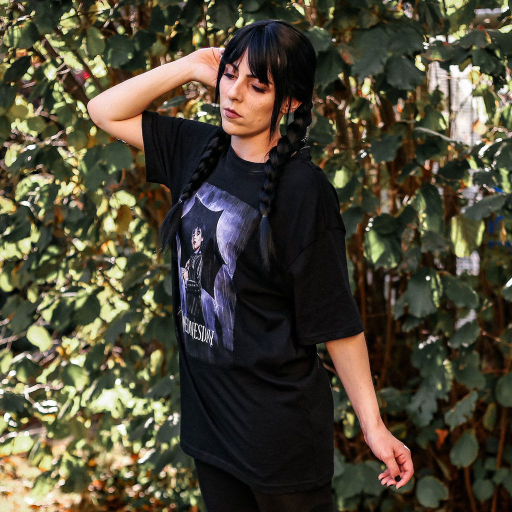 Productafbeelding Wednesday - Teaser Poster Oversize T-shirt zwart