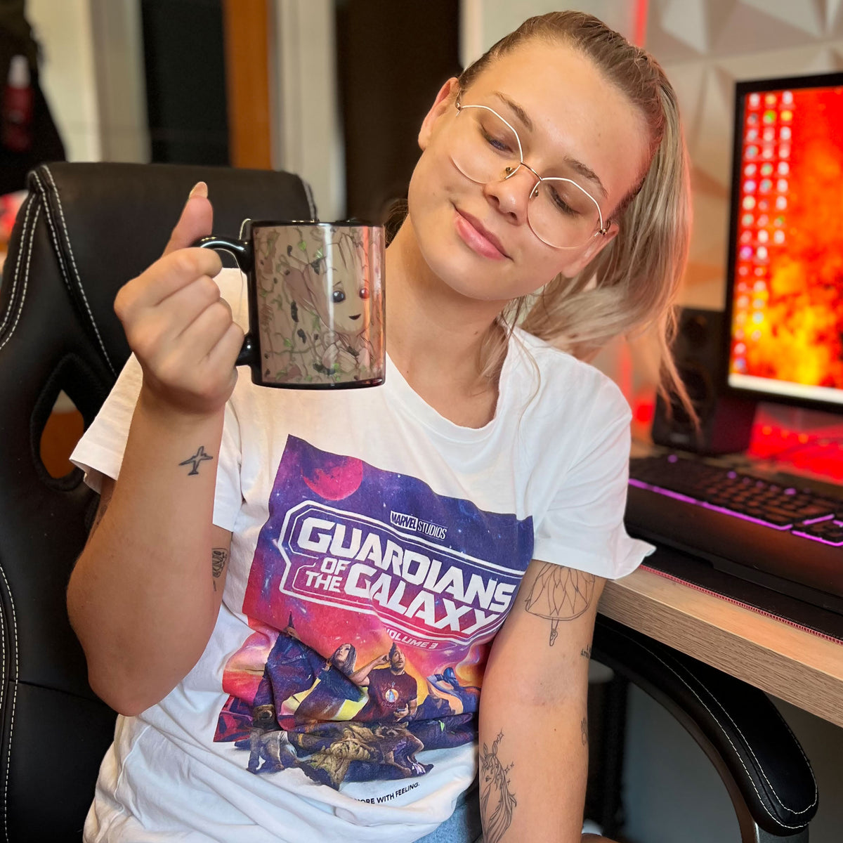 Productafbeelding Guardians of the Galaxy - Crew T-shirt wit