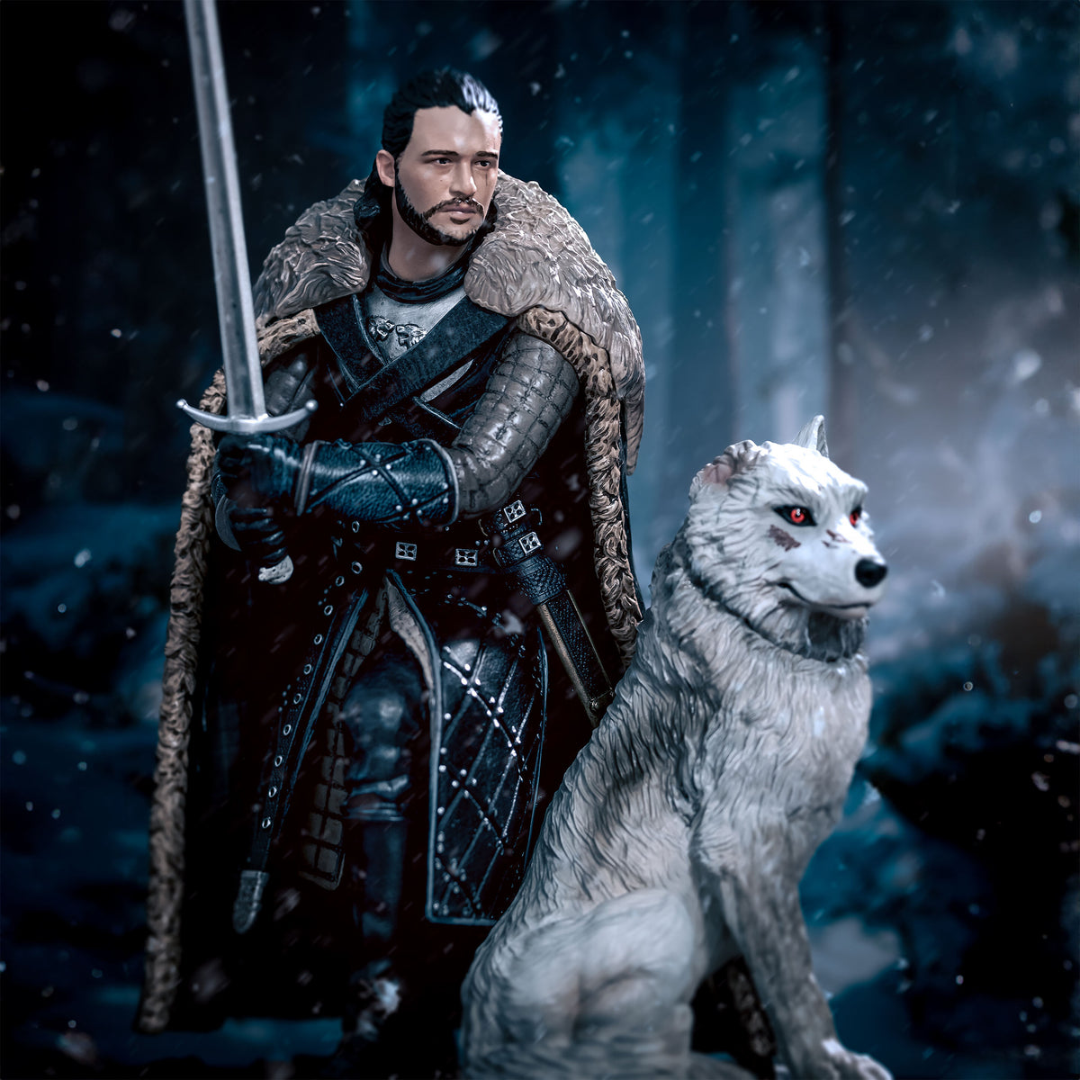 Productafbeelding Game of Thrones - Jon Snow met Ghost Beeldje