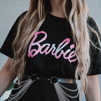 Productafbeelding Barbie - Gesmolten Logo T-Shirt zwart