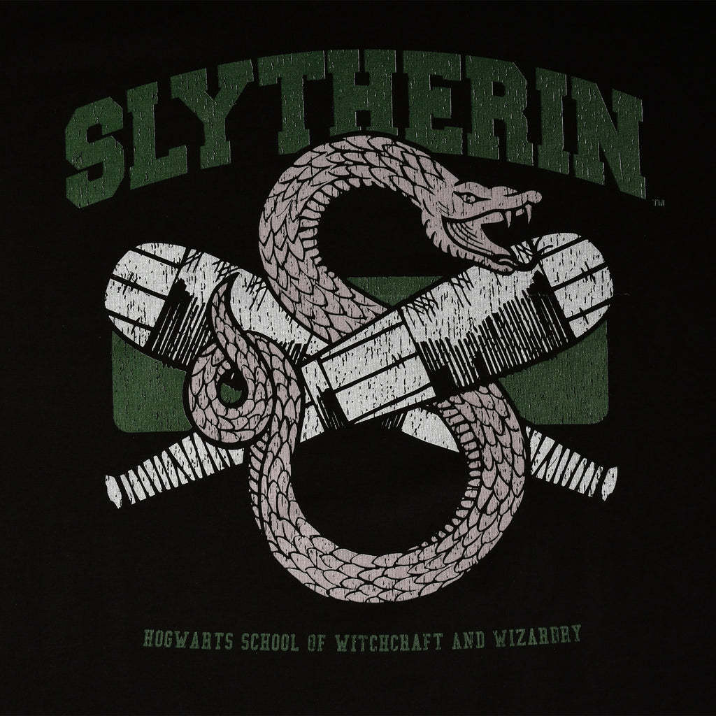 Productafbeelding Zwart Slytherin Quidditch College T-Shirt - Harry Potter