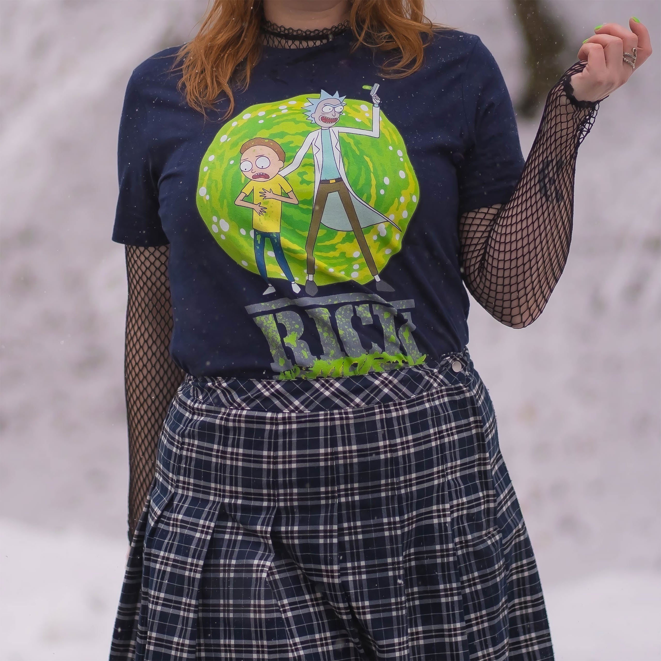 Productafbeelding Rick en Morty - Portal T-shirt blauw
