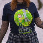 Productafbeelding Rick en Morty - Portal T-shirt blauw