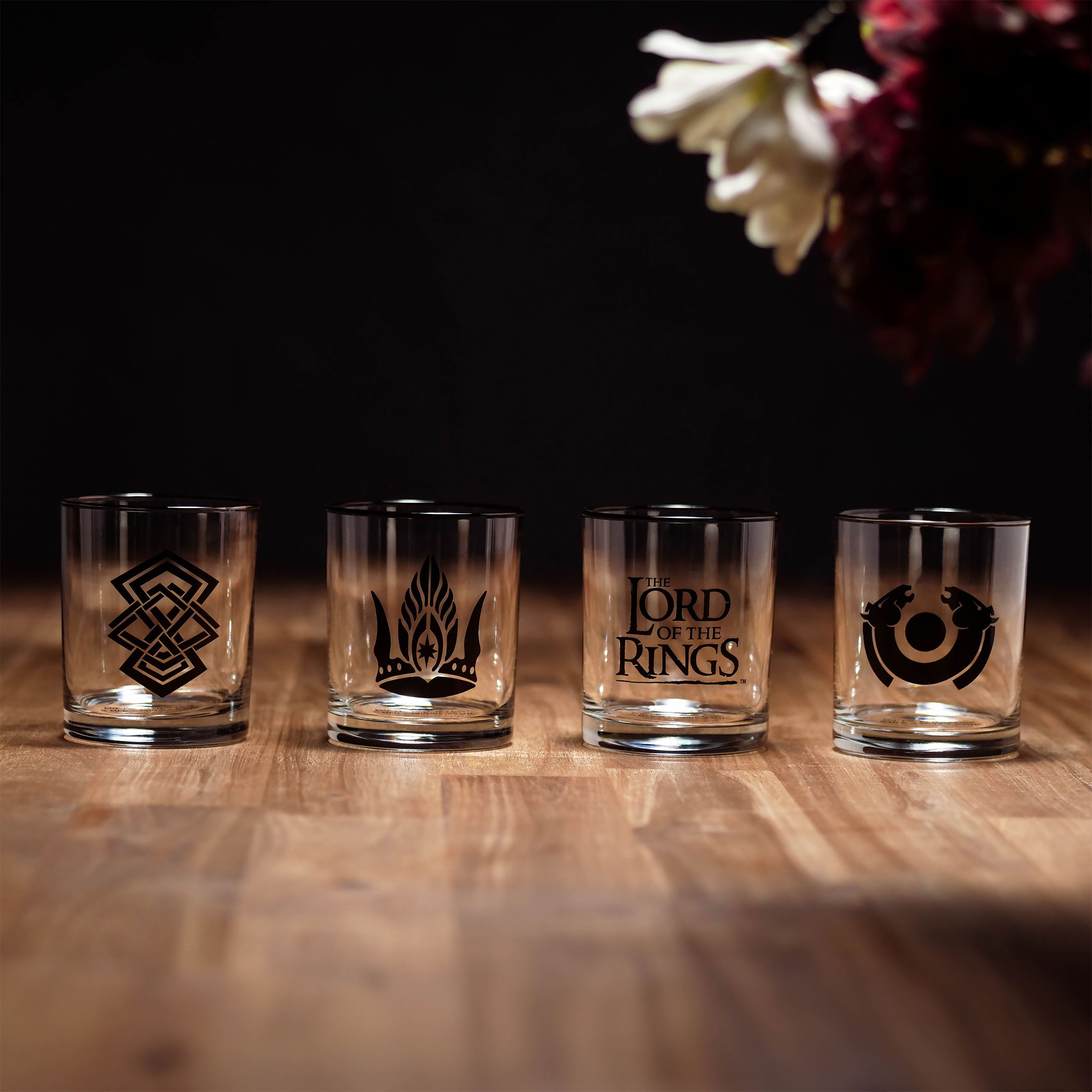 Productafbeelding Midden-aarde Symbool Glazen 4-delige Set - Lord of the Rings