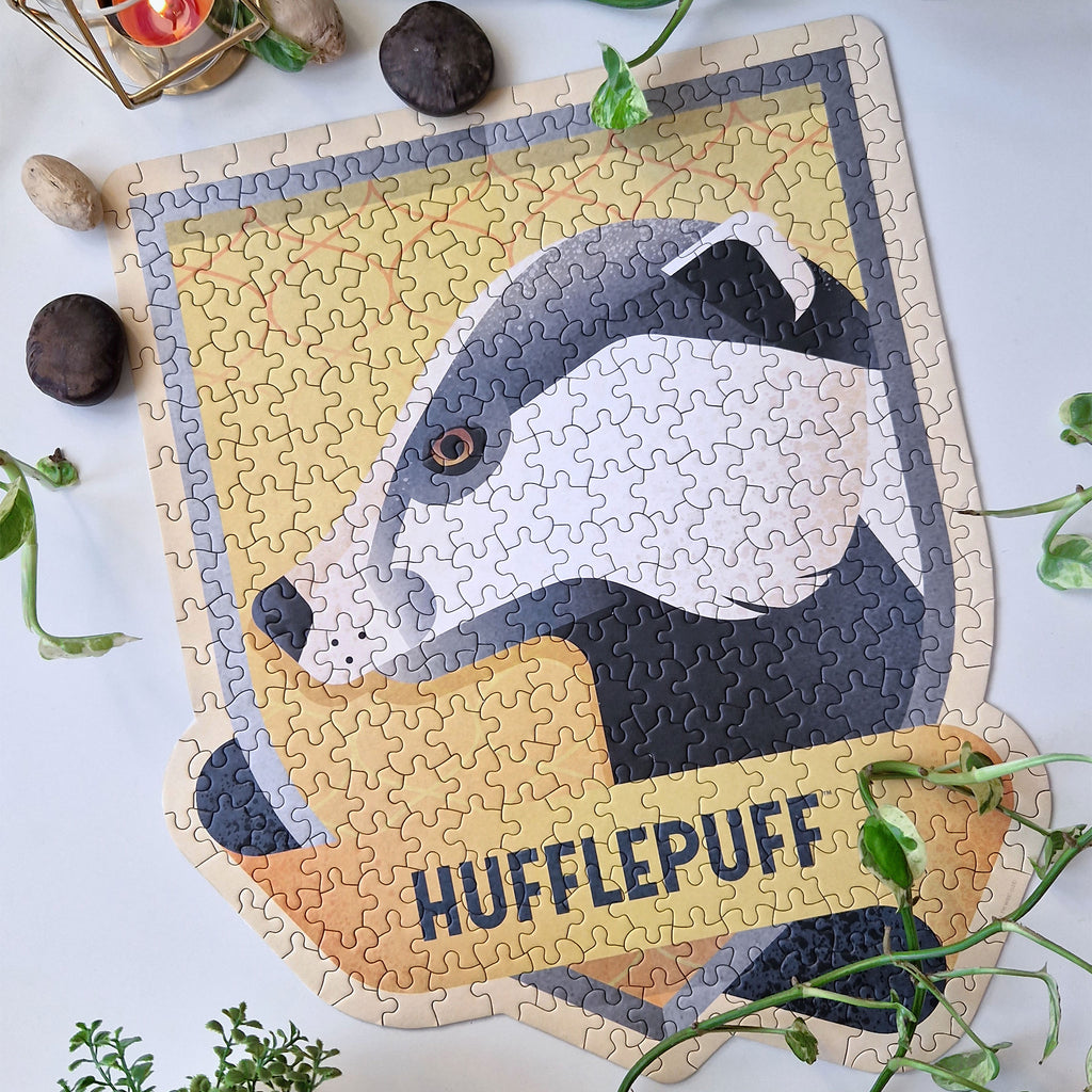 Productafbeelding Harry Potter - Hufflepuff Crest Puzzel in toverdrankfles met kurkdop