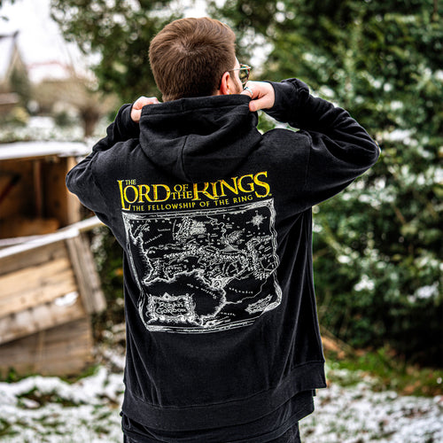 Productafbeelding Heer der Ringen - Kaart van Midden-aarde Hoodie zwart