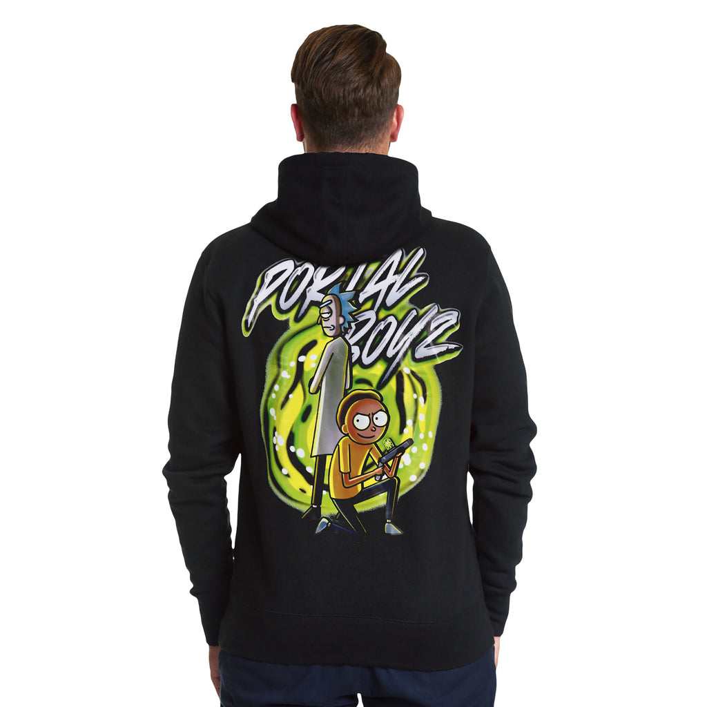 Productafbeelding Rick en Morty - Portal Boyz Glow in the Dark Hoodie zwart