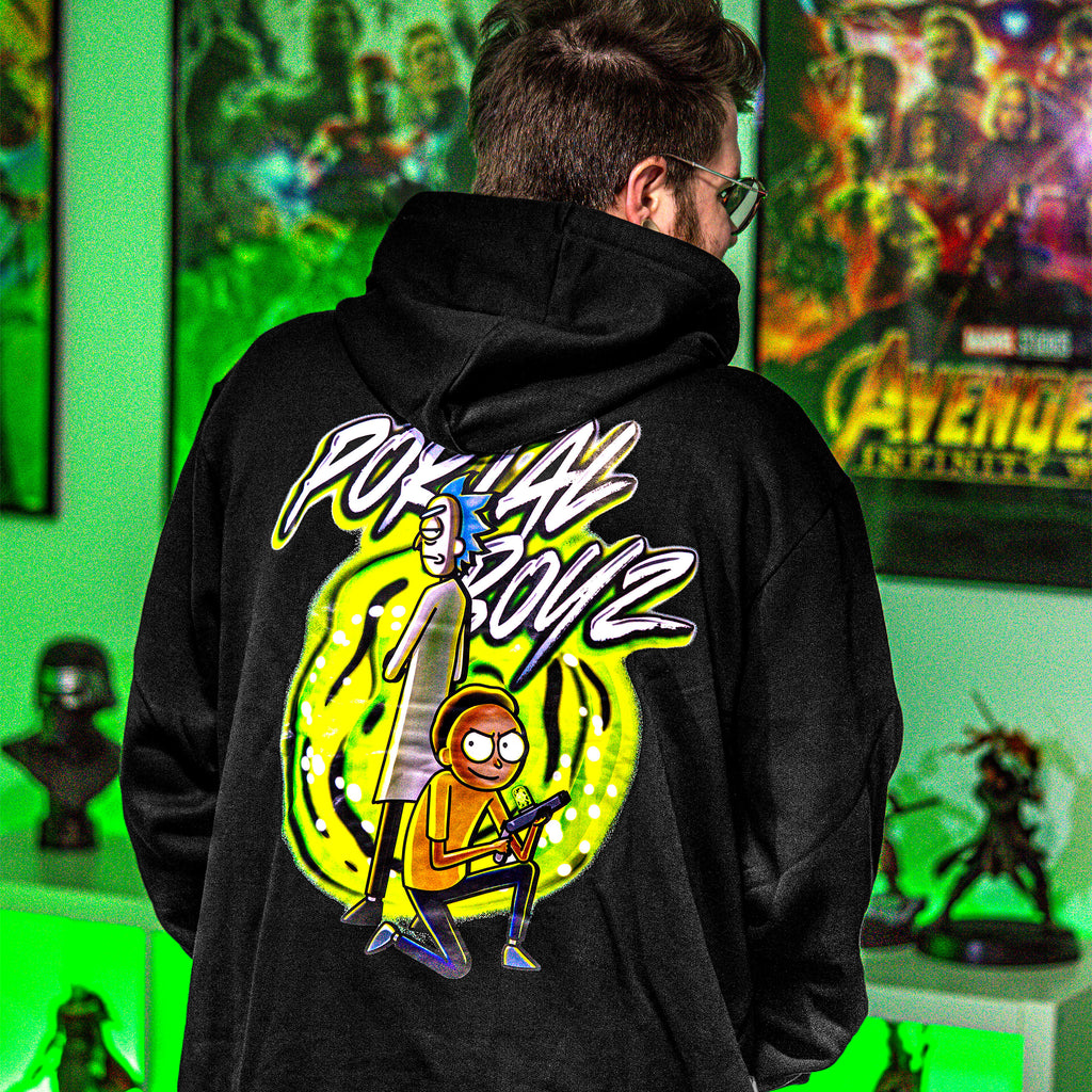 Productafbeelding Rick en Morty - Portal Boyz Glow in the Dark Hoodie zwart