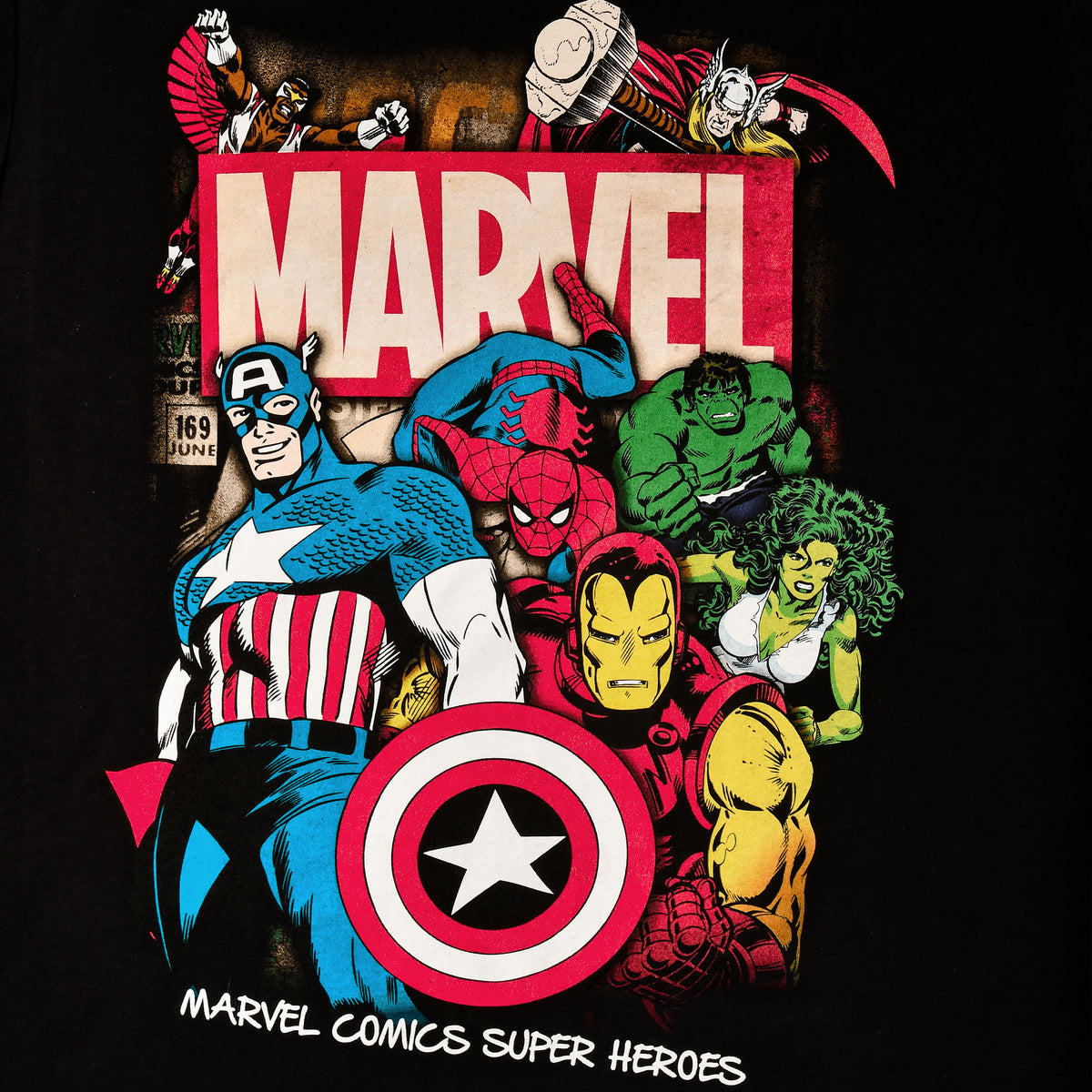 Productafbeelding Marvel Comics Superhelden T-shirt zwart
