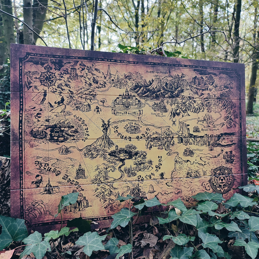 Product image Zelda - Hyrule Map Wooden Wall Art