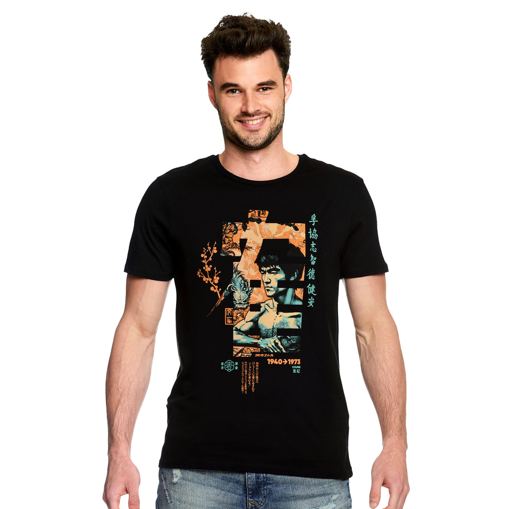 Productafbeelding Kung Fu Kalligrafie T-shirt voor Bruce Lee fans zwart