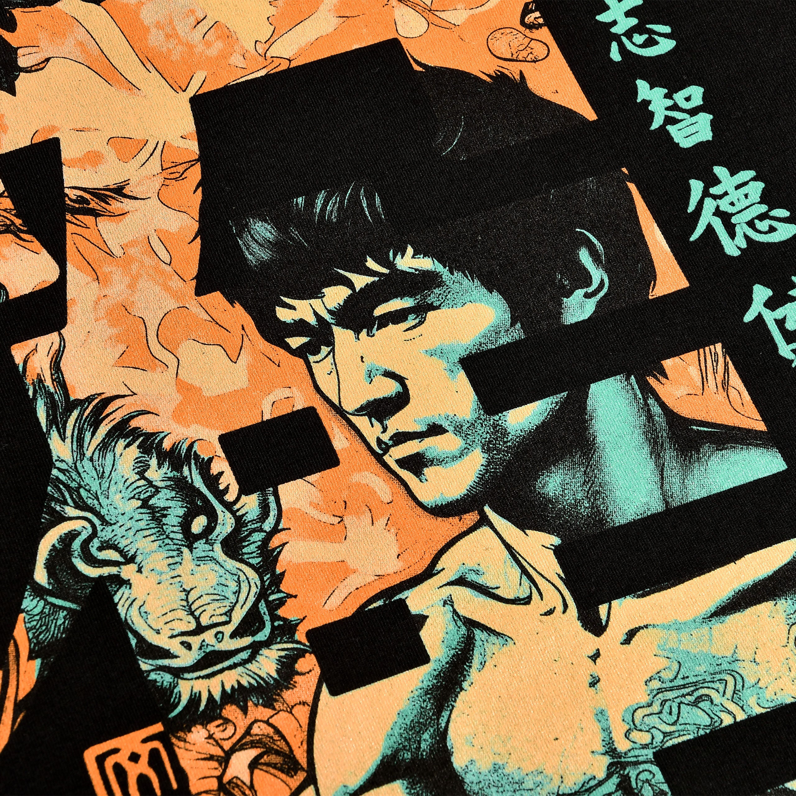 Productafbeelding Kung Fu Kalligrafie T-shirt voor Bruce Lee fans zwart