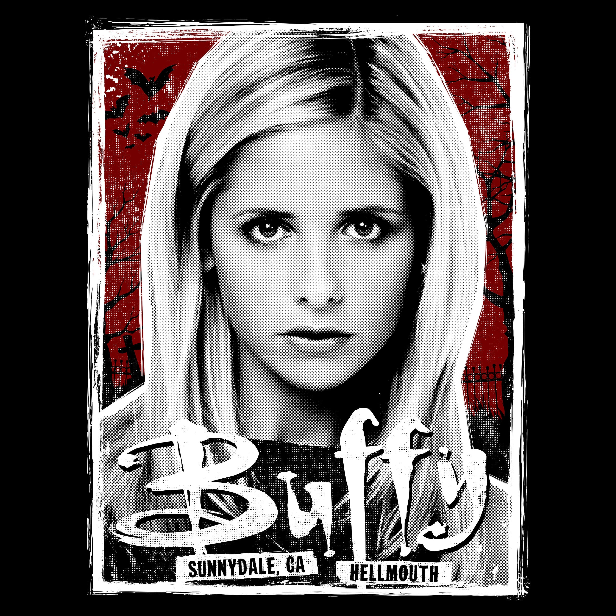 Productafbeelding Vampierjager T-shirt voor Buffy fans Zwart