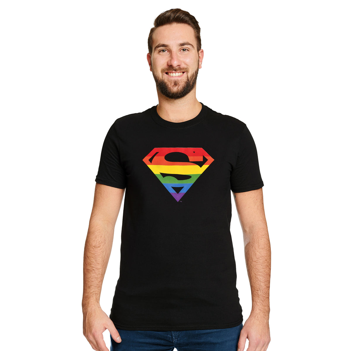 Productafbeelding Superman - Pride Logo T-shirt zwart