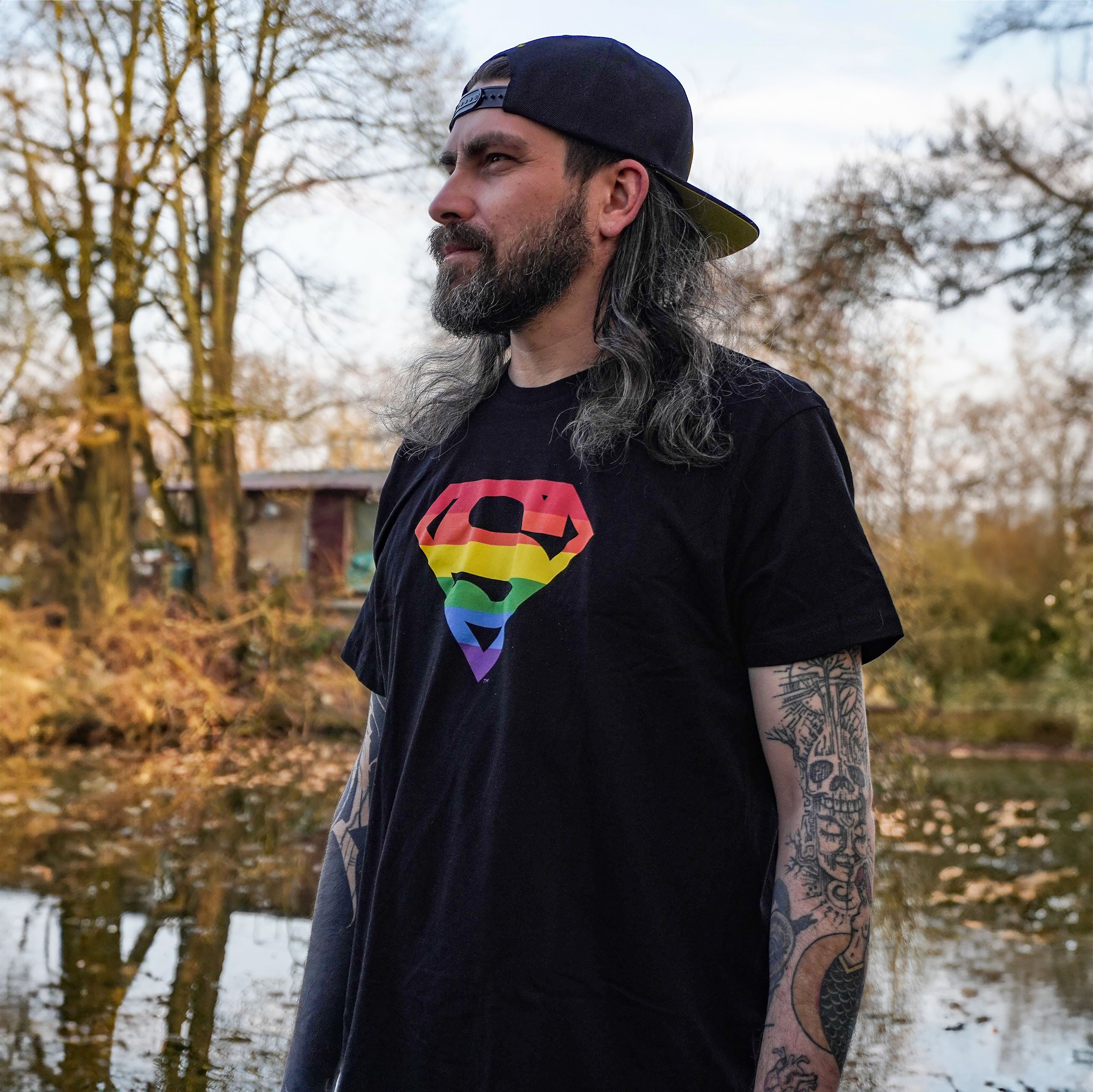 Productafbeelding Superman - Pride Logo T-shirt zwart