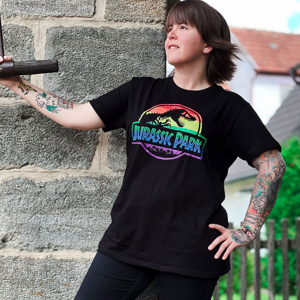 Productafbeelding Jurassic Park - Pride Logo T-Shirt Zwart