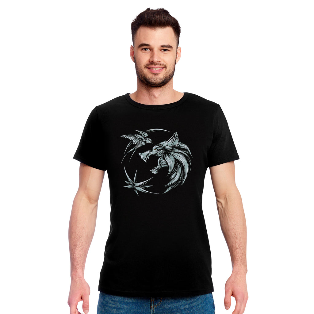 Productafbeelding Witcher - Wolf Medaillon T-shirt zwart