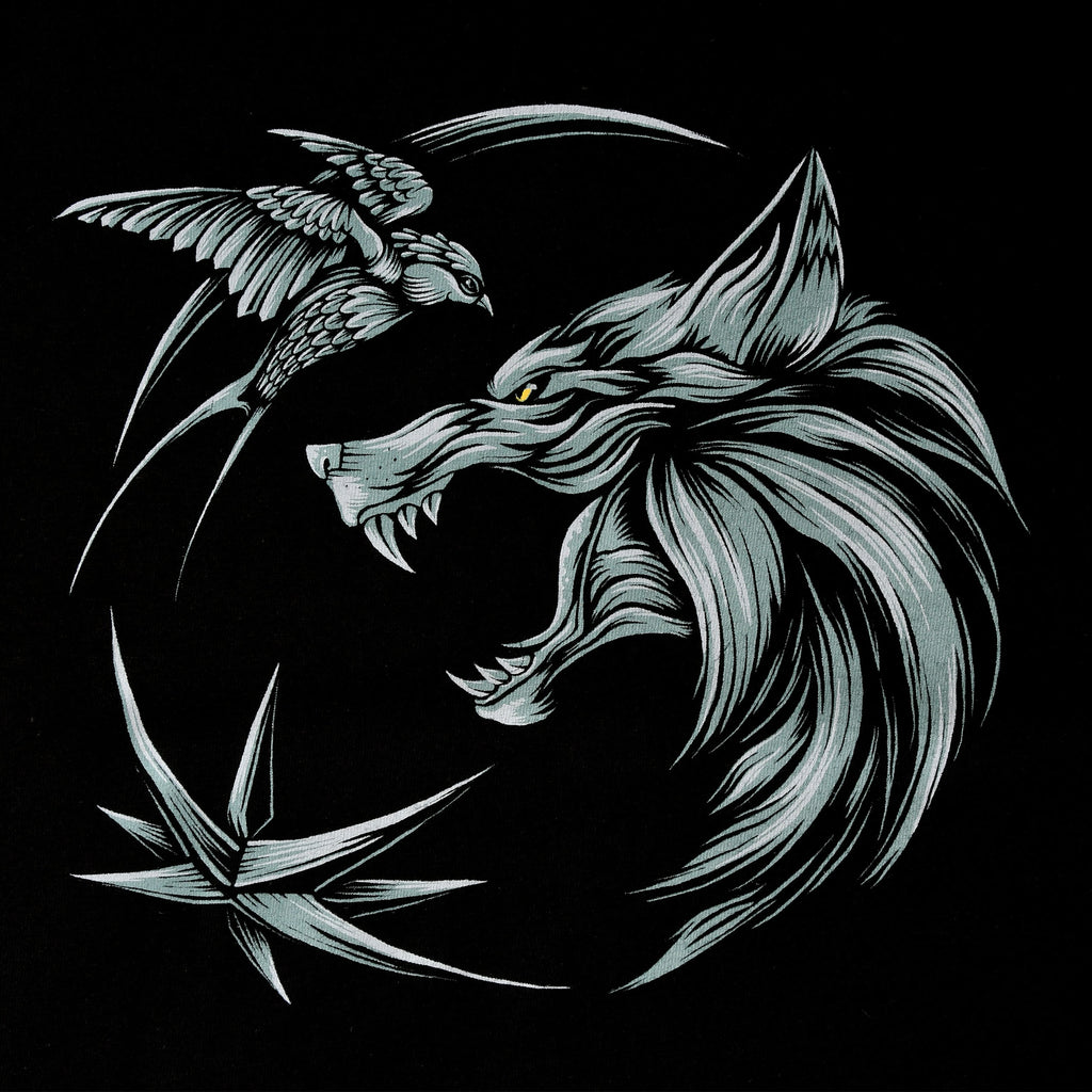 Productafbeelding Witcher - Wolf Medaillon T-shirt zwart